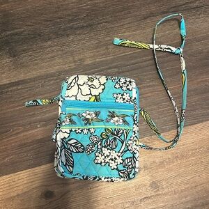 Blue flower patterned purse